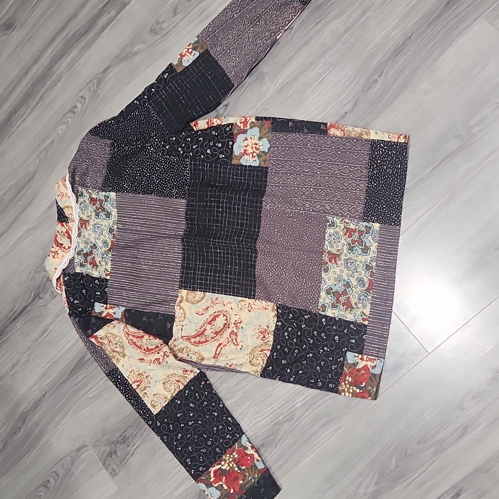 Vintage Patchwork Blend Lightweight Long Boyfrien… - image 7